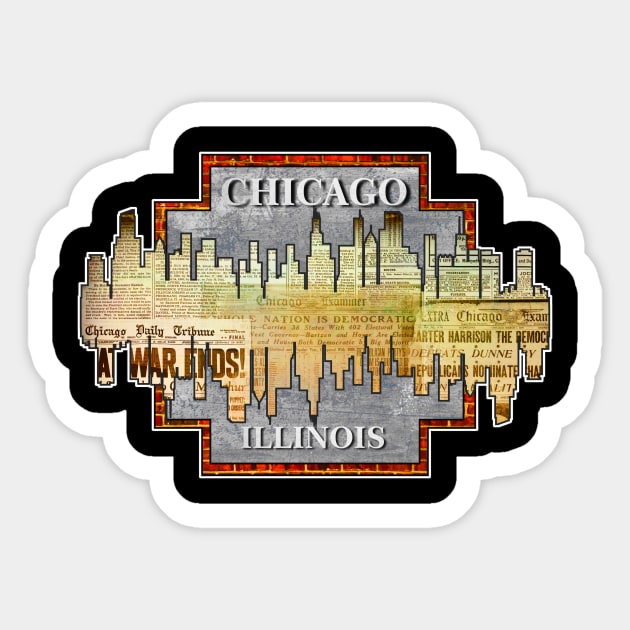 A Souvenir Of Chicago. Sticker by crunchysqueak